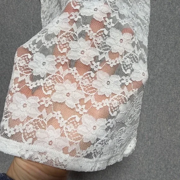 Smart & Sexy Women White Floral Sheer Lace Camisole Spaghetti Strap Top XL /8 - Picture 6 of 7